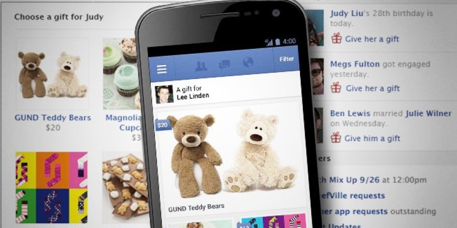 Facebook’un Sosyal Alışveriş Platformu Gifts Büyüyor