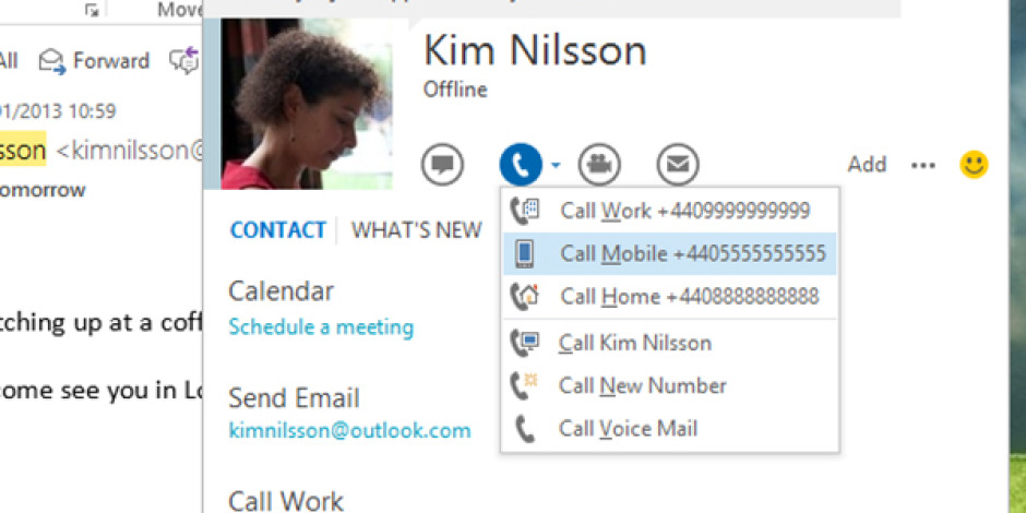 Microsoft Outlook’u Skype’a Entegre Etti