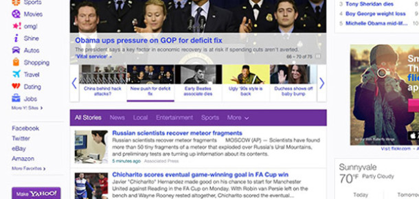 Yahoo Ana Sayfasını Yeniledi