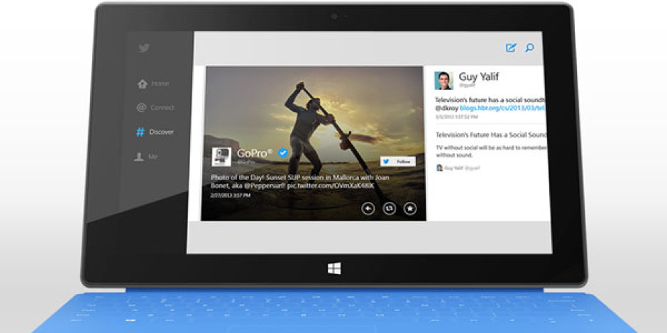 Twitter, Windows 8 ve RT Uygulamasını Yayınlandı