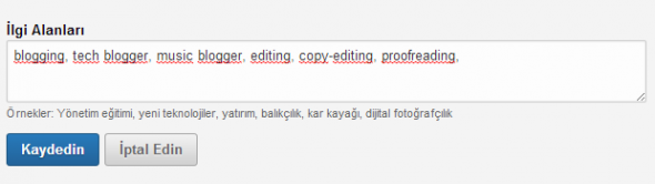 LinkedIn İlgi Alanları