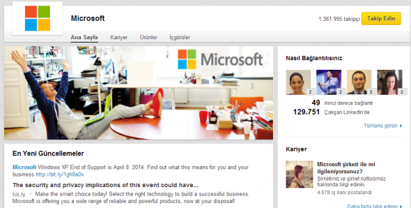 LinkedIn Şirket Sayfaları