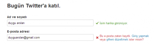Twitter  Hesap Oluştur