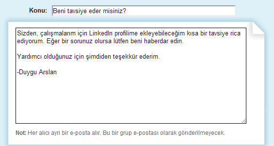 LinkedIn-tavsiye