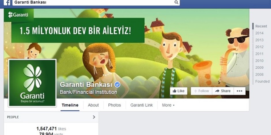 Facebook’ta 1,5 milyon beğeniye ulaşan Garanti Bankası’ndan özel animasyon