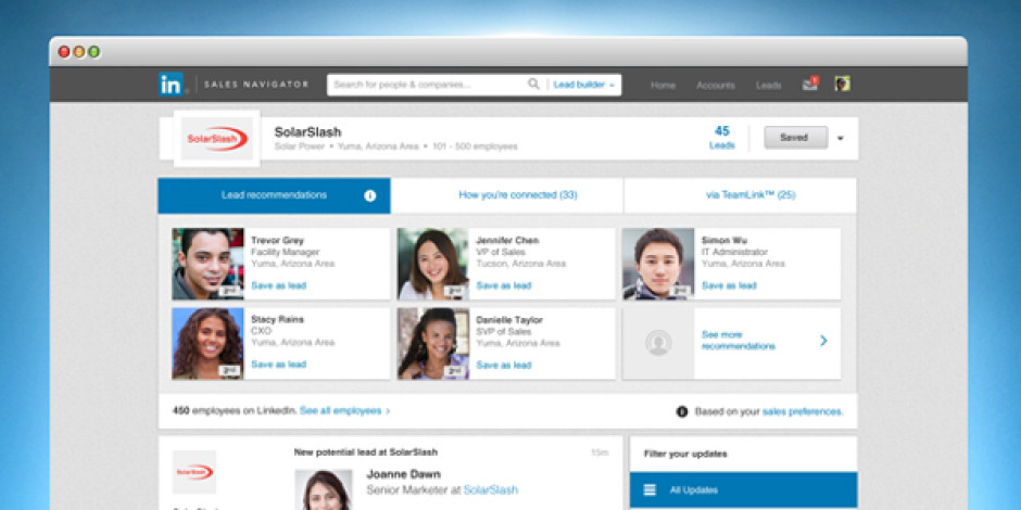LinkedIn yeni ürünü Sales Navigator ile sosyal satışları artırmayı hedefliyor