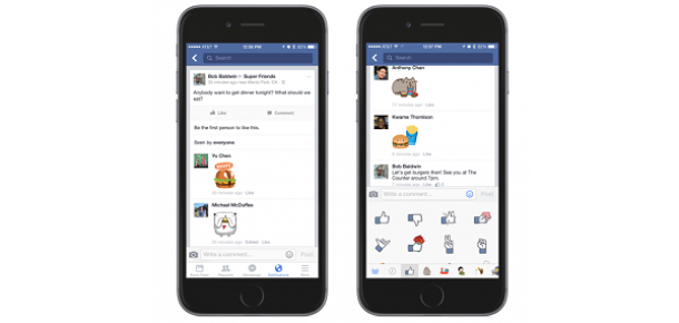 Facebook çıkartmaların kullanım alanı genişliyor