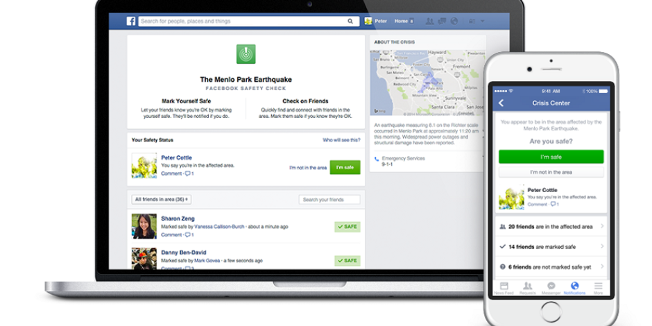 Facebook’tan doğal afetler için yeni servis: Güvenlik Durumu Kontrolü