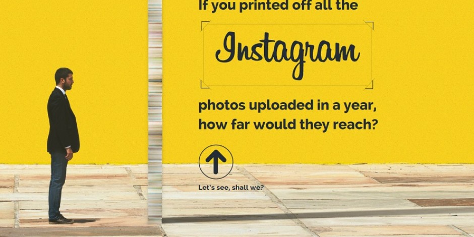 Instagram’a bir yılda yüklenen fotoğrafların baskısı alınırsa ne kadar uzunlukta olur? [infografik]