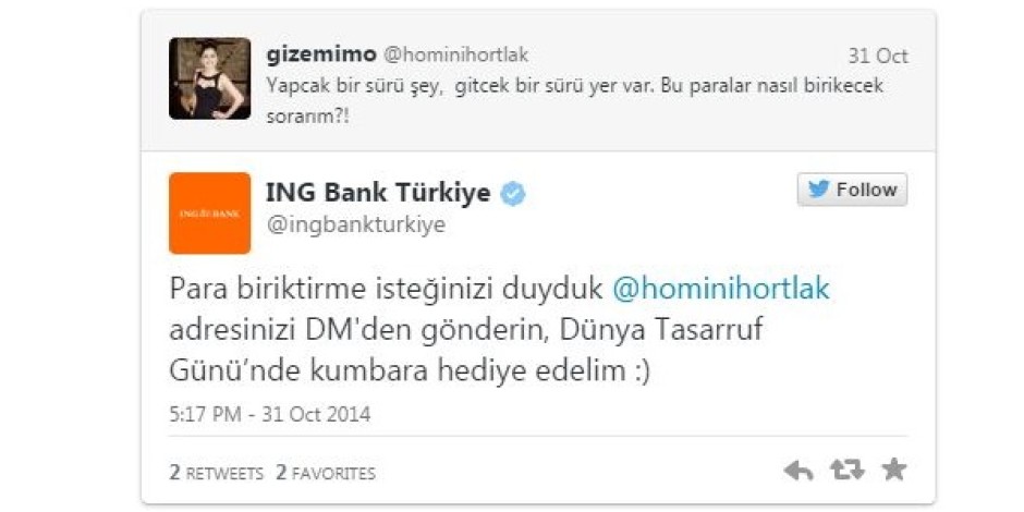 ING Bank’tan Dünya Tasarruf Günü’nde dikkat çeken Twitter çalışması