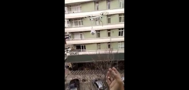 Drone’u bakkaldan sigara almak için kullanan yurdum insanı