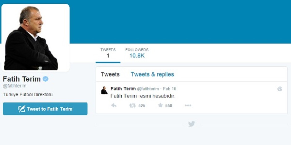 Fatih Terim, Twitter’a adım attı