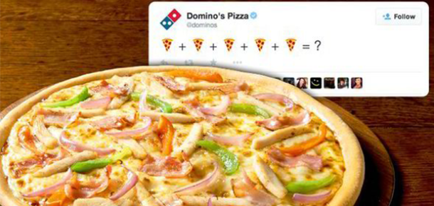 Domino’s pizza emoticon’u içeren tweet’le sipariş almaya hazırlanıyor