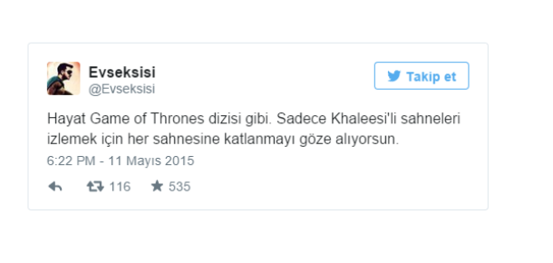 Game Of Thrones ile ilgili tespit gibi tespit dedirten 7 Tweet