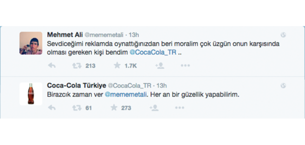 Coca Cola ve Mememetali yazışmasında ilginç son