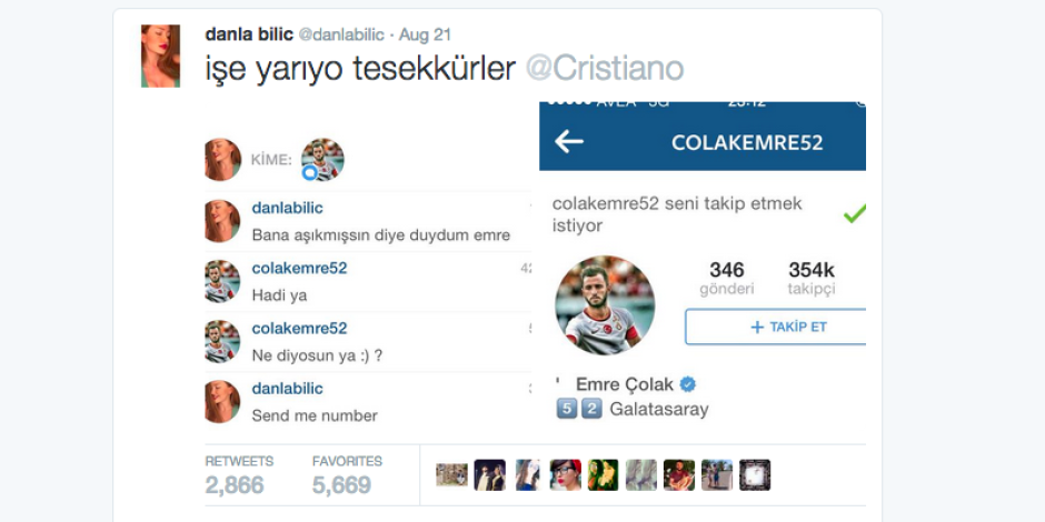 Ronaldo’nun yolunda Instagram’da futbolcuları trolleyen kullanıcı: Danla Bilic