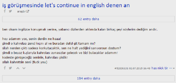 “İş görüşmesinde let’s continue in english” anını Ekşi Sözlük yazarlarından okuyun