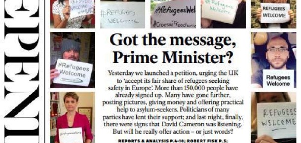 The Independent gazetesi mülteciler için kampanya başlattı