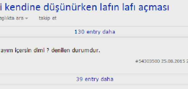 Yatakta kendi kendine düşünürken lafın lafı açması