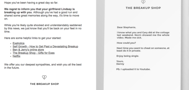 Sevgililerinden ayrılamayanlar için dev hizmet: The Breakup Shop