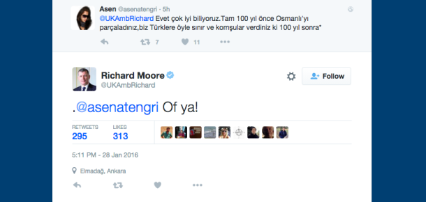 İngiliz Büyükelçisi Richard Moore’ı Twitter kullanıcıları çıldırttı
