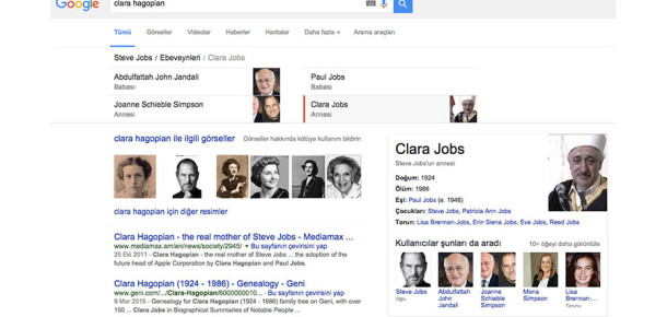 Google da hata yapar: Steve Jobs’un annesinin fotoğrafı yerine Fethullah Gülen fotoğrafı