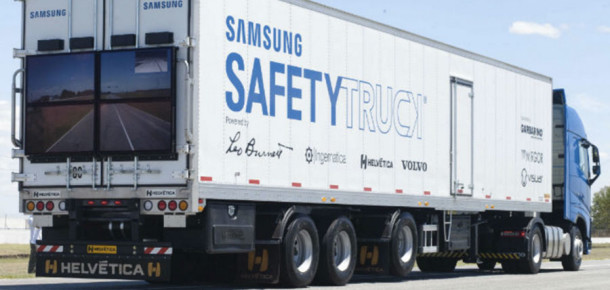 Samsung tırlarının arkasına güvenlik için ekran koymaya başlayacak