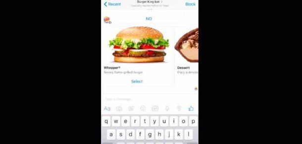 Burger King’in Messenger Botunun demosu gerçekten çok iyi