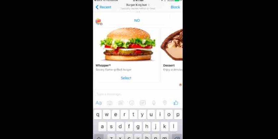 Burger King’in Messenger Botunun demosu gerçekten çok iyi