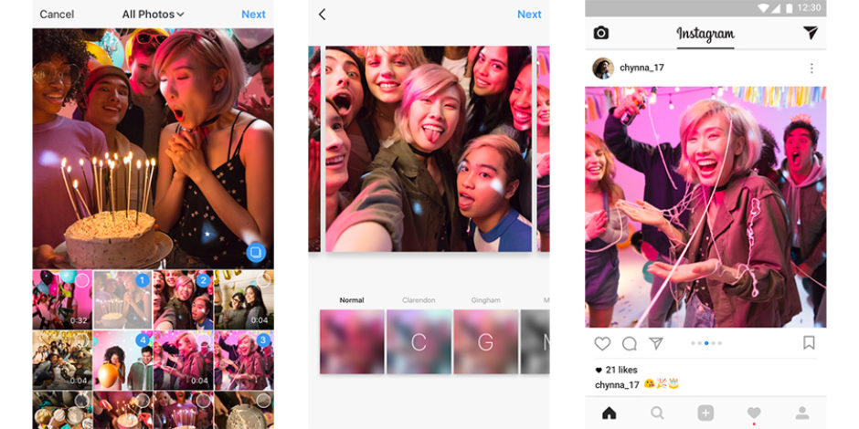 Instagram yeni özelliğiyle 10’a kadar fotoğraf ve videoyu tek bir paylaşımda gösterebiliyor