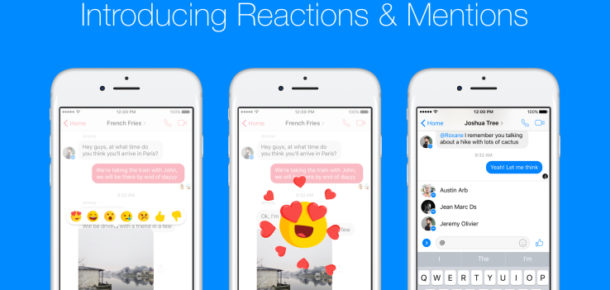 Reactions, Facebook Messenger’a geldi