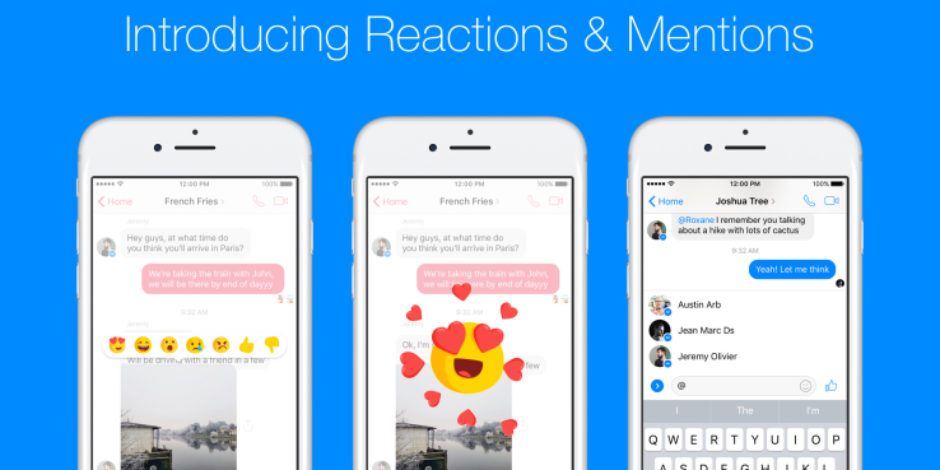 Reactions, Facebook Messenger’a geldi
