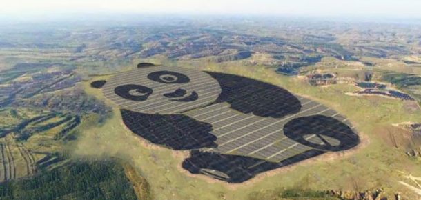 Panda şeklinde yapılmış güneş enerjisi santrali bugün göreceğiniz en güzel şey